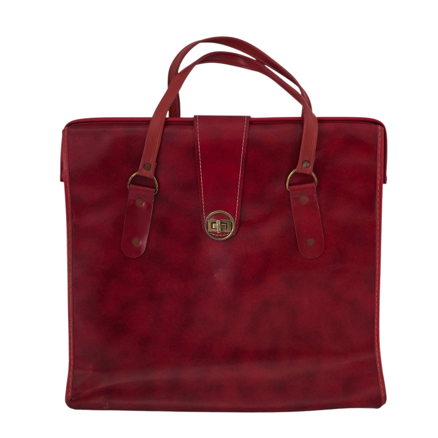 VINTAGE *NEW* 1970's Burgundy Vinyl Briefcase | Attache | Document Travel Bag