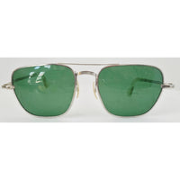 VINTAGE *NEW* 1970's Glam Unisex Silver Frame with Green Lens Sunglasses