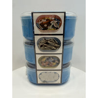 VINTAGE *NEW* 1970's Plastic Vanity Box Set of 3 Lidded Dresser Organizer