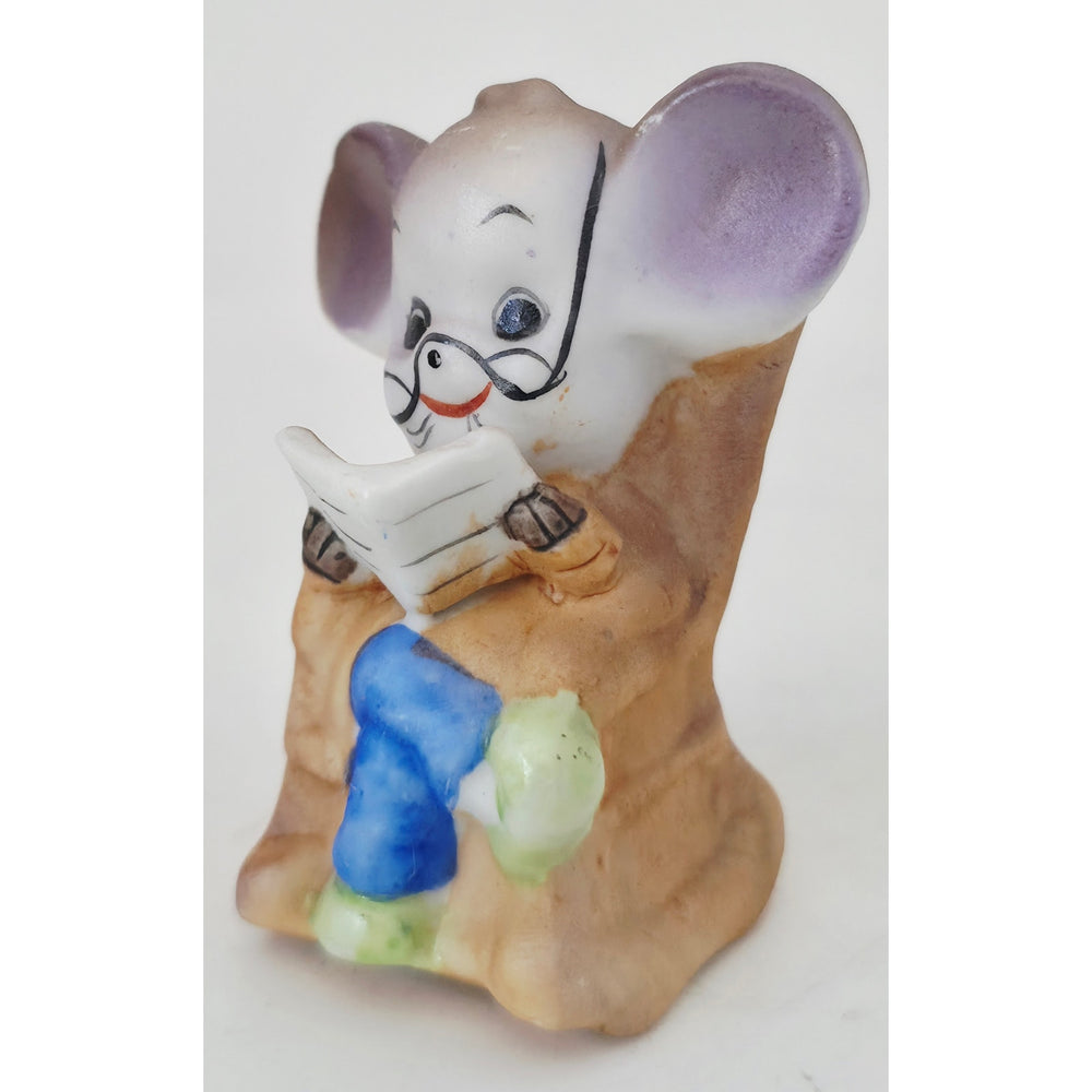 VINTAGE *NEW* 1960's Homco Grandpa Mouse in Rocking Chair Ceramic Figurine Korea