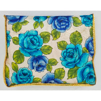 VINTAGE *NEW* 1950's Japanese Blue Rose Floral Folding Shoes with Original Matching Carrying Case