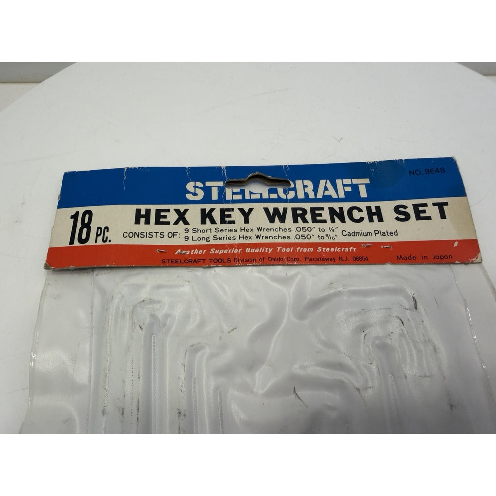 VINTAGE *NEW* 1960's Steelcraft 18-piece Hex Key Wrench Set