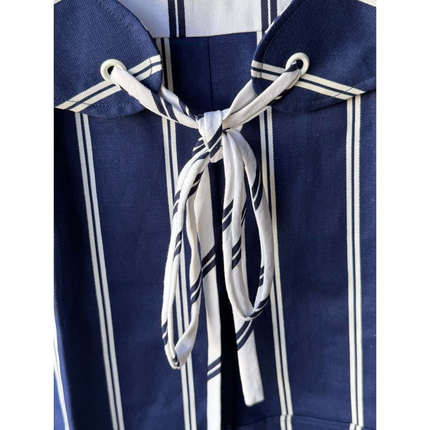 VINTAGE *NEW* 1960's Blue & White Striped Waist Tie Romper Size 14 Japan