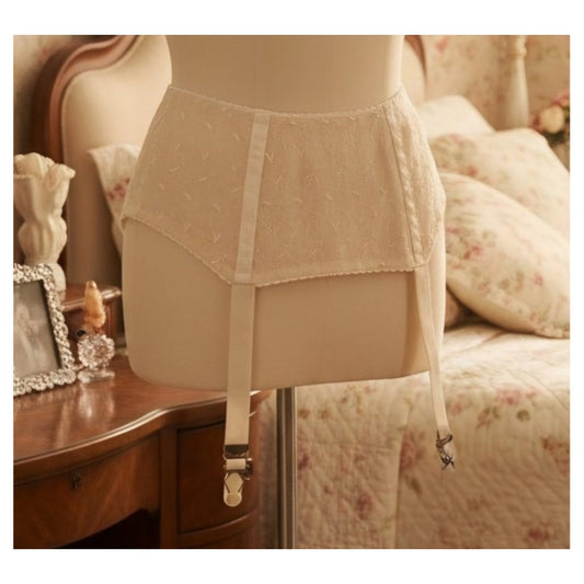 VINTAGE *NEW* 1960's MACBESS Women's Cream w/Flowers Garter Belt Size 30