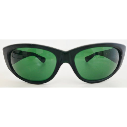 VINTAGE *NEW* 1970's Black Frame with Green Lens Sunglasses