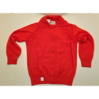 VINTAGE *NEW* 1960's Red Collared Women's Sweater with Buttons 100% Nylon  Size 40