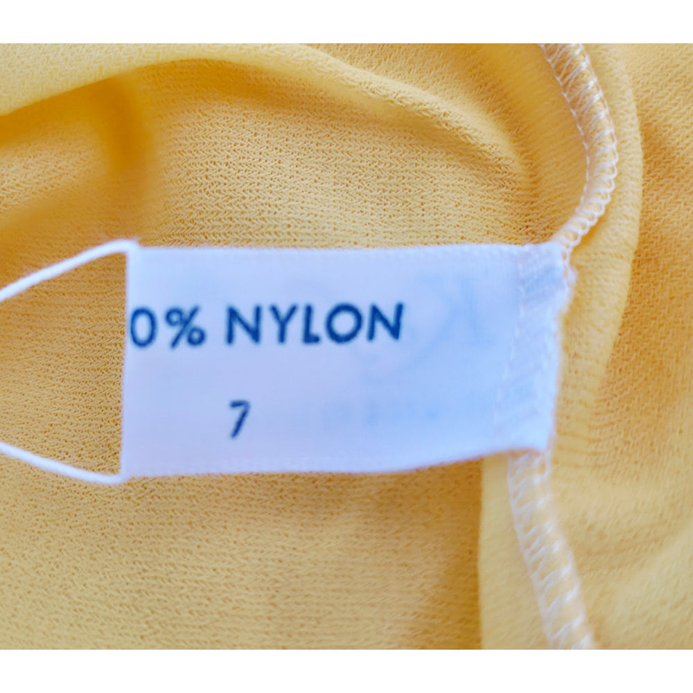 VINTAGE  1960's Kayser Yellow Pantalette with Bows 100% Nylon Size 7 (New with Imperfections)