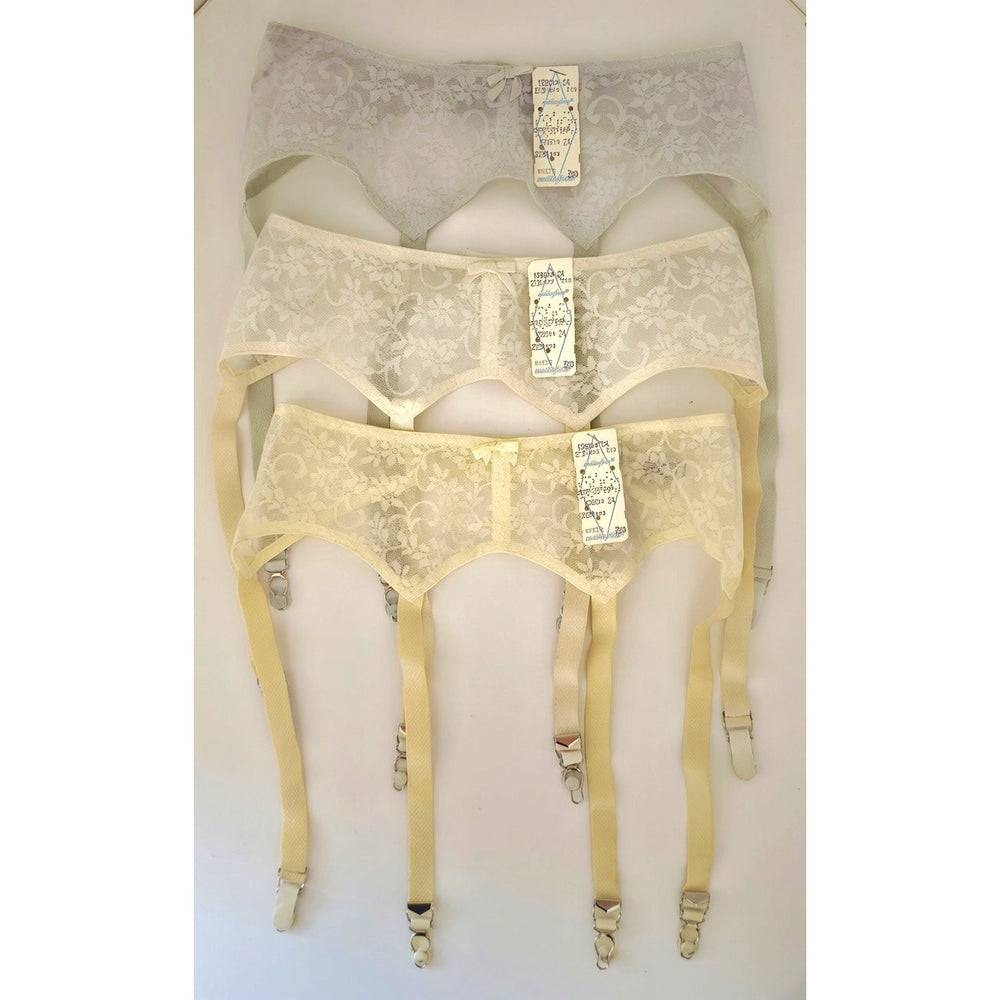 VINTAGE *PRISTINE* 1960's Women's Lace Garter Belts Size 24 Lot of 3