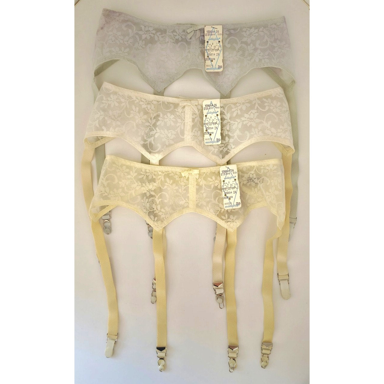 VINTAGE *PRISTINE* 1960's Women's Lace Garter Belts Size 24 Lot of 3