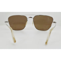 VINTAGE *NEW* 1970's Glam Unisex Silver Frame Brown Lens Sunglasses