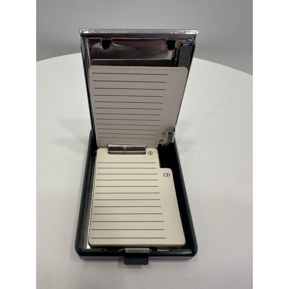Vintage *NEW* 1960's Mini INDEX A-Z Flip Open Telephone Address Rolodex Black