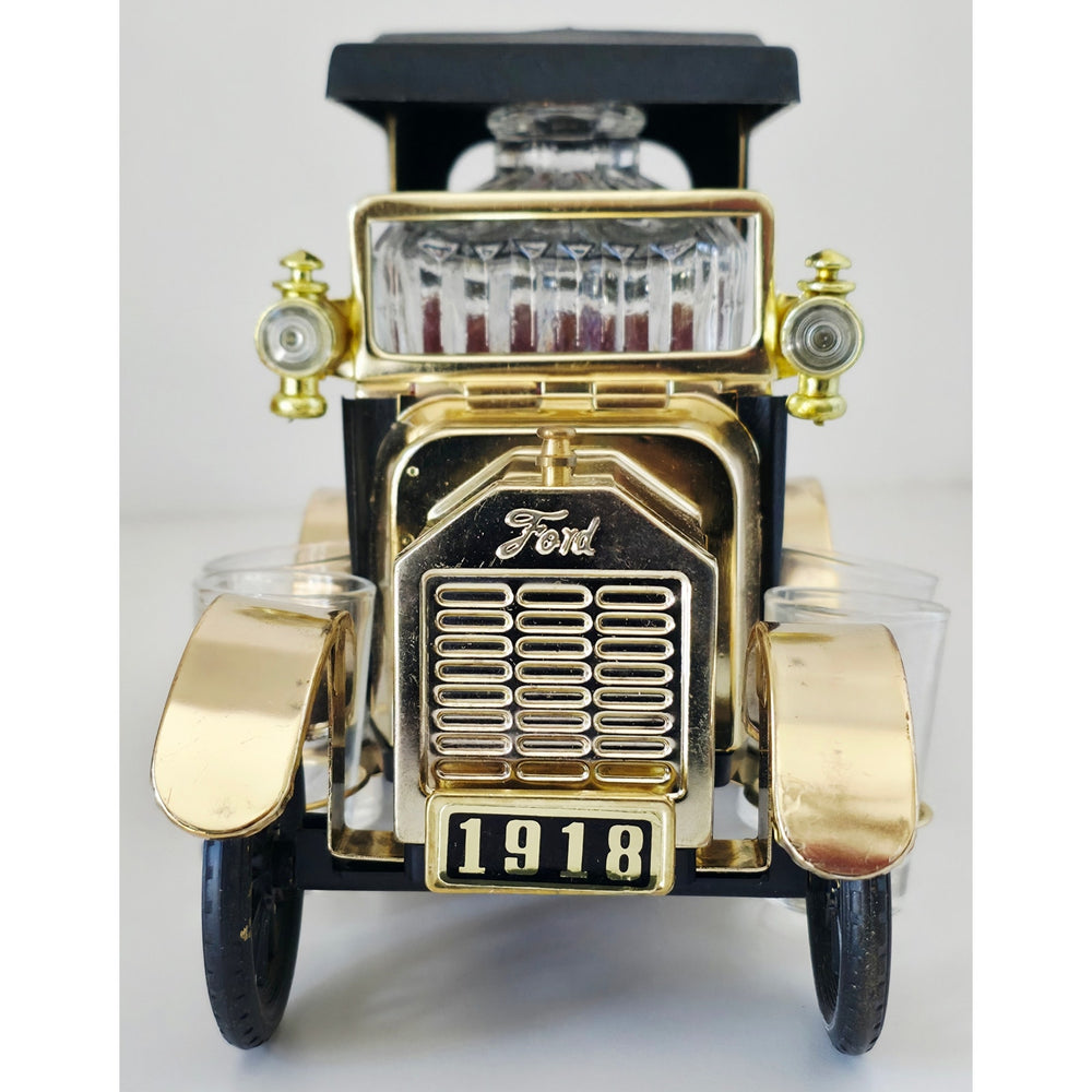 VINTAGE *NEW* 1950's Decanter Music Box 1918 Ford Car w/4 Shot Glasses