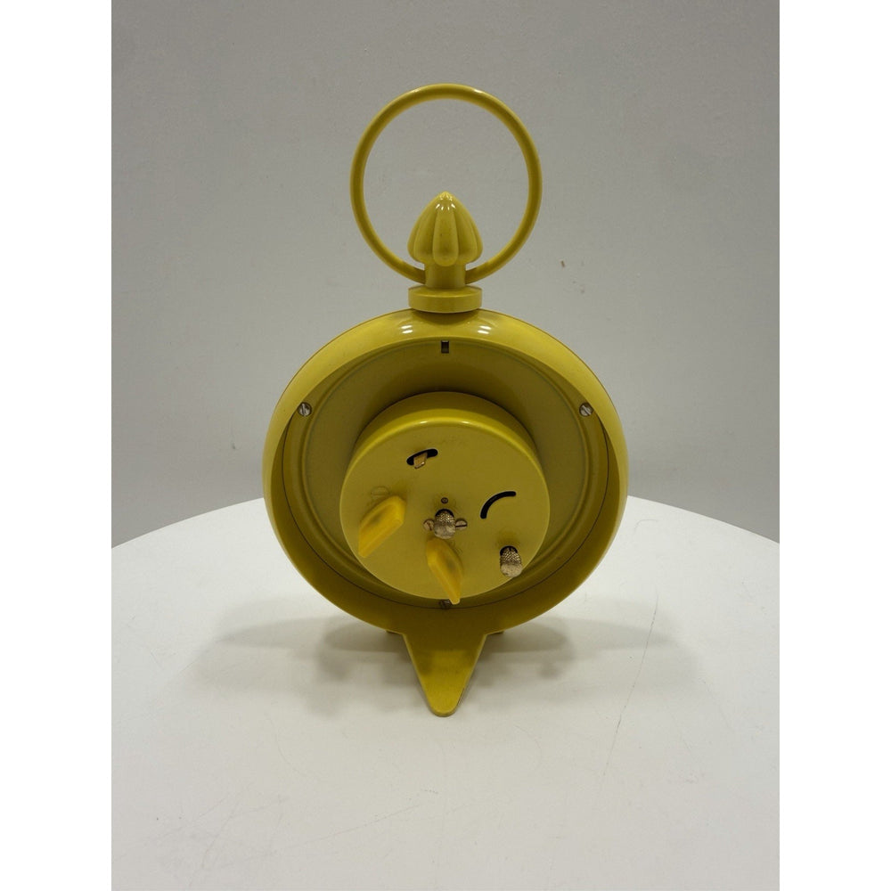 VINTAGE *NEW* 1970's Dynasty 7" Keywound Metal Alarm Clock - Yellow