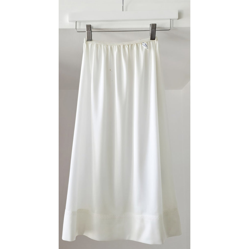 VINTAGE *PRISTINE* 1960's Women's Off-White Slip Skirt with Piping Size S