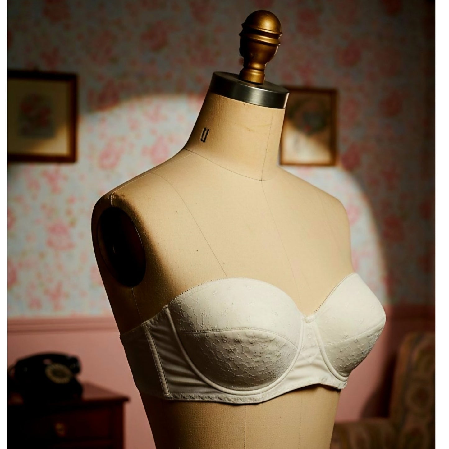 VINTAGE *NEW* 1960's Stephanie Women's Cream Strapless w/Straps Bra Size 38B