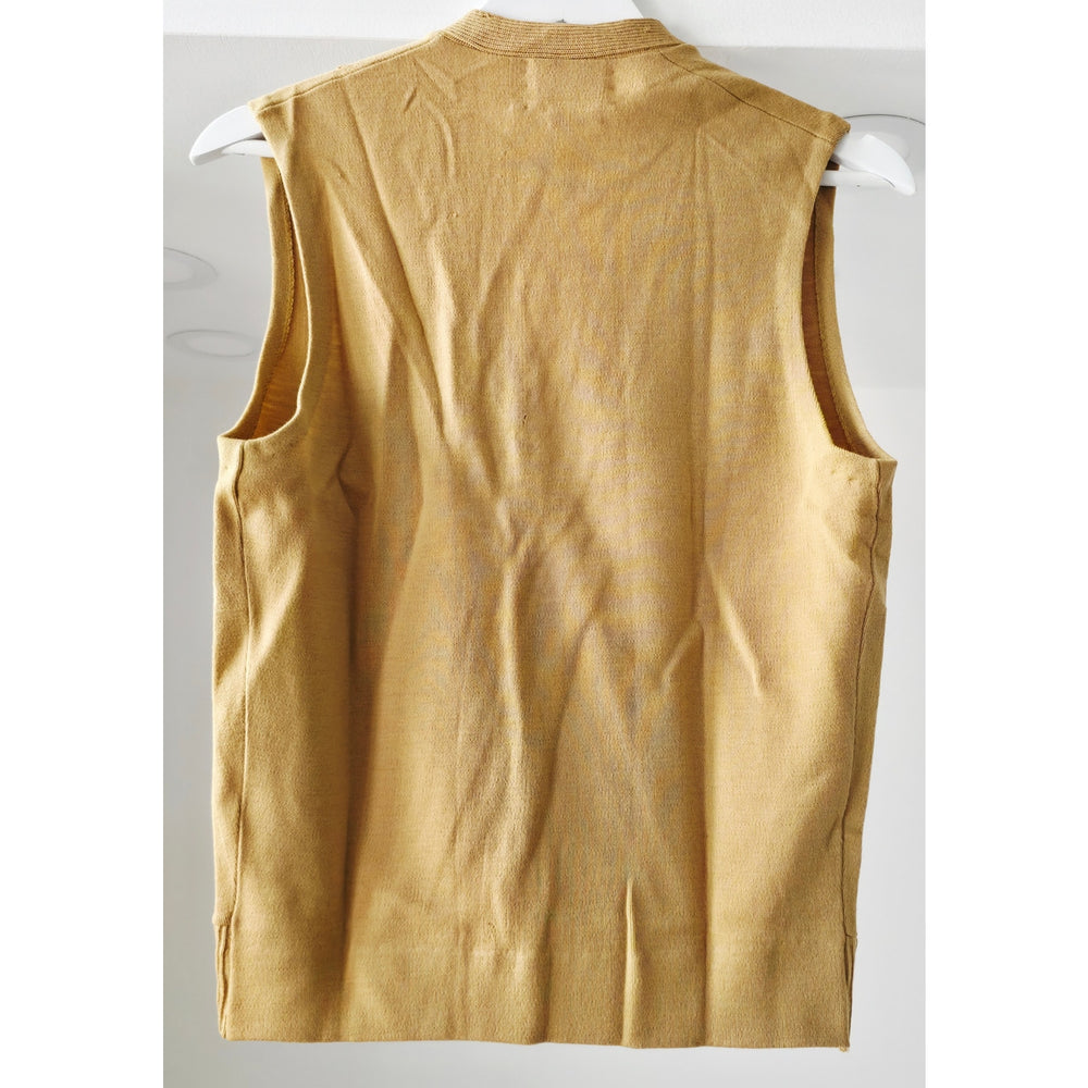 VIINTAGE *NEW* 1970's the Eiffel by Bardon Yellow Women's Vest 100% Wool Size S