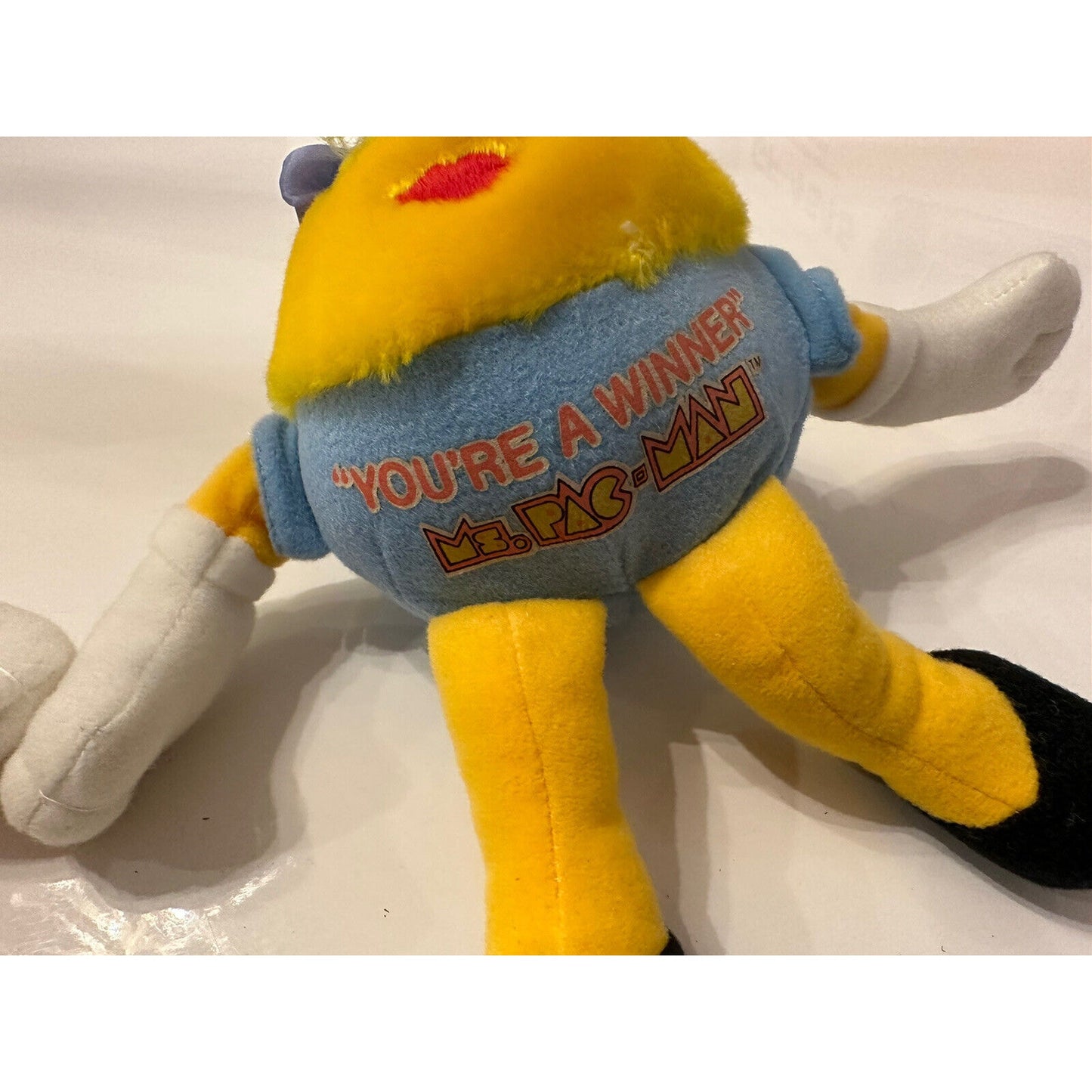 VINTAGE *PRISTINE* 1980's SUPER RARE Ms Pacman Plushy SET - Blue/Pink