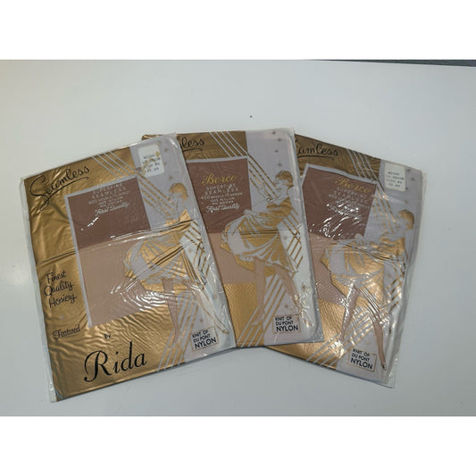 VINTAGE *NEW* Fashion By Rita Seamless-Lt Beige Sz 8.5 X 3-Pack