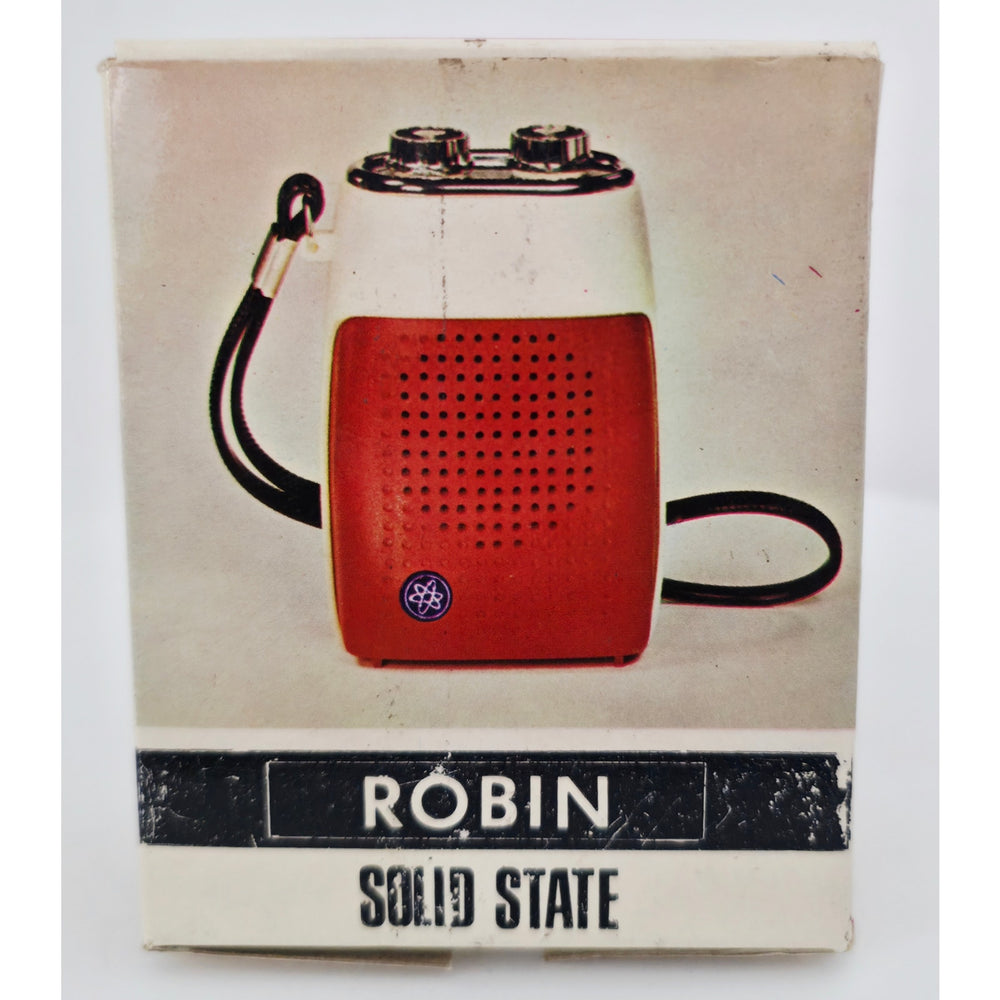 VINTAGE *NEW* 1960's ROBIN AIE-741 Red/Black Solid State Micro Transistor Radio