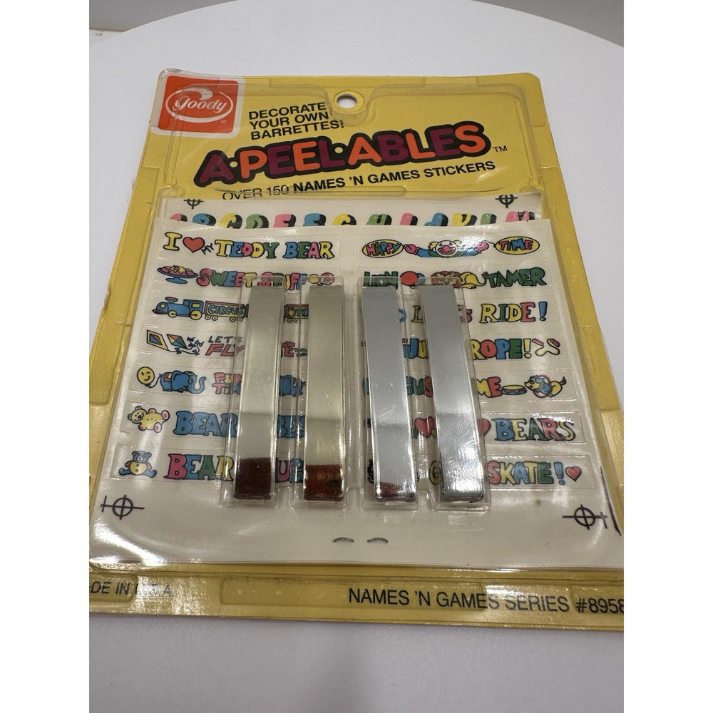 VINTAGE *NEW* 1984 Goody A*Peel*ables DIY Barrettes USA