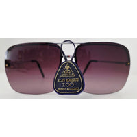 VINTAGE *NEW* 1970's Cobra Glam Unisex Sunglasses Silver Frame with Purple Lens