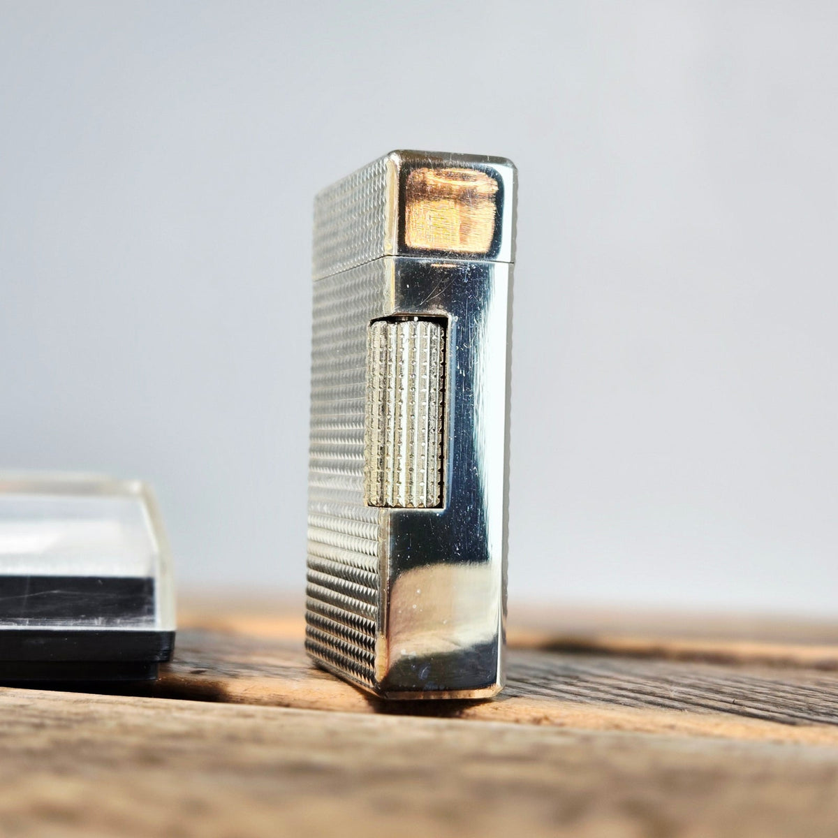VINTAGE *NEW* 1960's Hadson Triumph Silver Textured Lighter Japan