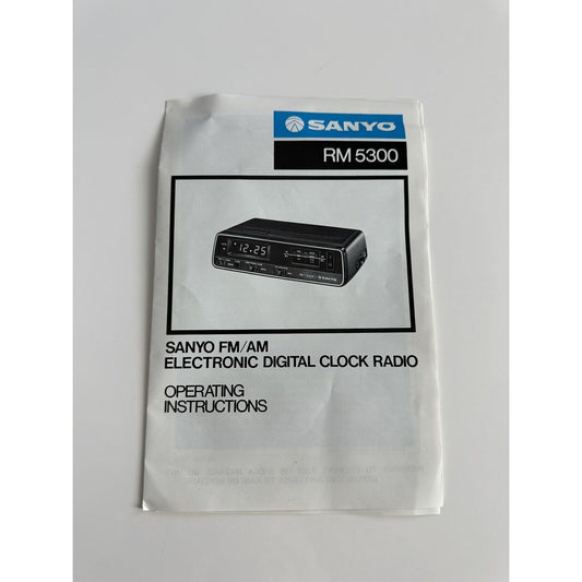 VINTAGE *NEW* Sanyo RM 5300 Walnut LED Alarm Clock Radio instructions Manual