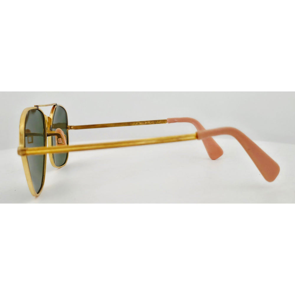 VINTAGE *NEW* 1970's Glam Unisex Gold Frame with Gray Lens Sunglasses