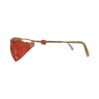 VINTAGE *PRISTINE* 1970's Unisex Sunglasses Gold Frame with Pink Lens Sunglasses