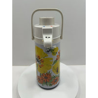 VINTAGE *NEW* 1970's Drink Dispenser w/Flowers Pumper Coffee Hot Cold Beverage