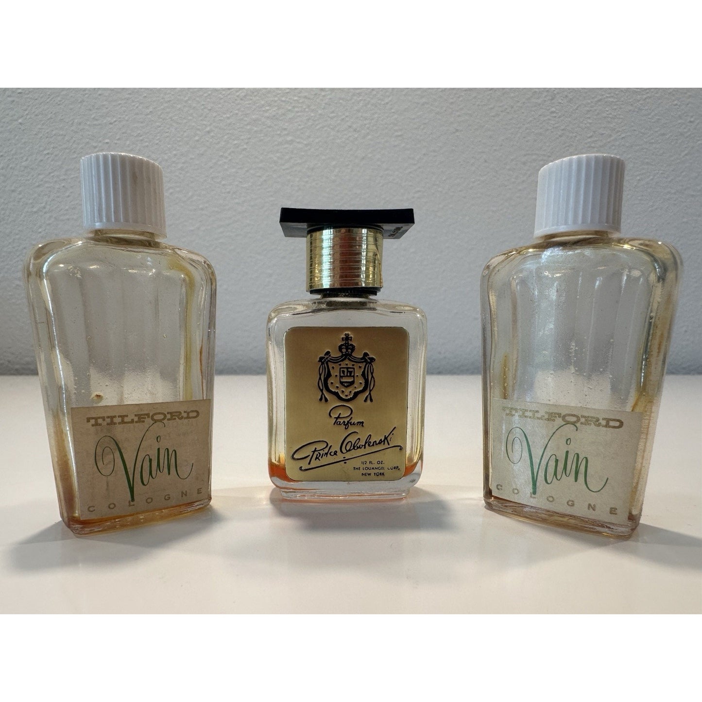 VINTAGE 1950's Perfume Bottles Set of 3 Tilford Vain and Price Abolenski in Box