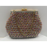 VINTAGE *NEW* 1960's Hand-Made Fancy Beaded Purse Pink