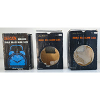 VINTAGE *NEW* 1970's  Double Bell Keywound Metal Alarm Clocks Set of 3