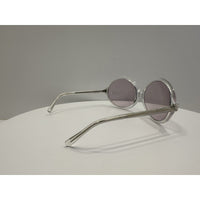 VINTAGE *NEW* 1970's Glam Unisex Clear Circle Frame w/Lavender Lenses Sunglasses