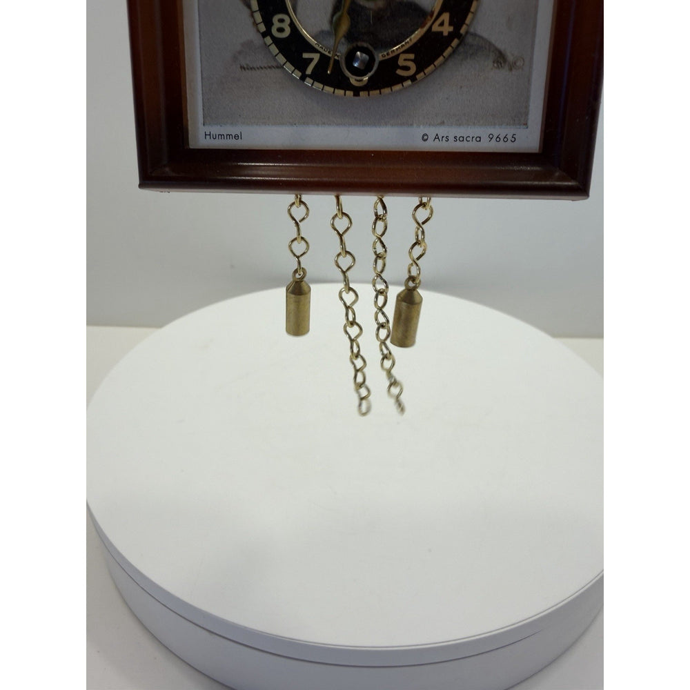VINTAGE *NEW* 1960's Hummel Mini Girl Hanging Linden Clock w Chimes Germany