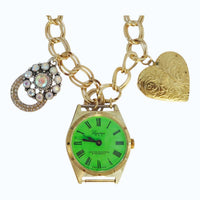Vintage 1960's Lucerne Green Watch Face Necklace Custom Made | Limited Edition