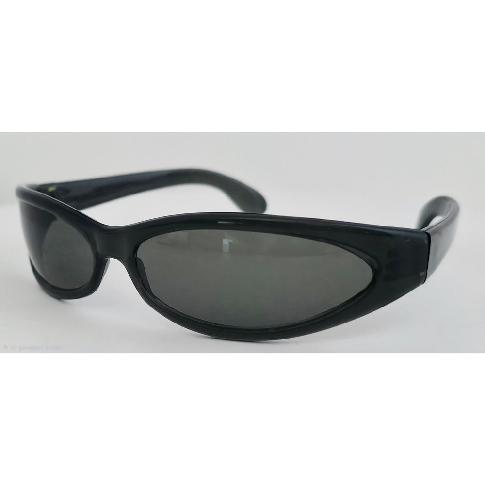 VINTAGE *NEW* 1970's Glam Unisex Black Frame with Gray Lens Sunglasses