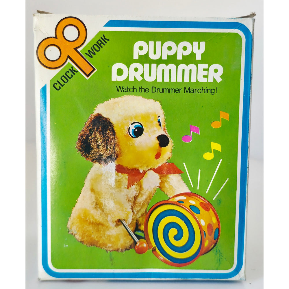 VINTAGE *NEW* 1960's Puppy Drummer Wind-Up Toy by Elmar