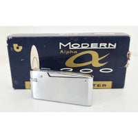 VINTAGE *NEW* 1950's Modern Alpha 800 Silver Super Gas Lighter Japan