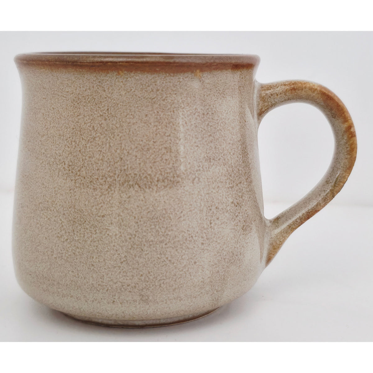 VINTAGE *NEW* 1970's Brown and Cream Korean Hand-Painted Stoneware Mugs