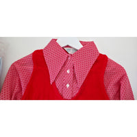 VINTAGE *NEW* 1960's Women's Red Body Shirt w/Pointed Collar 100% Nylon Size L