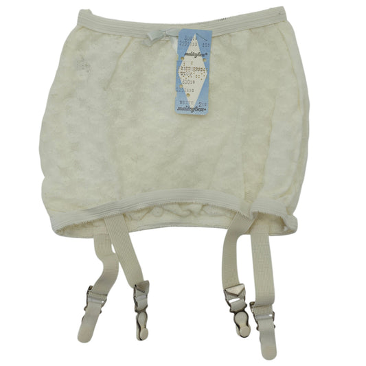 VINTAGE *NEW* 1950's Maidenform Women's Cream w/Lace Underwear & Garters Size XS