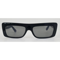 VINTAGE *NEW* 1970's Glam Unisex Black Frame Gray Lens Sunglasses Italy