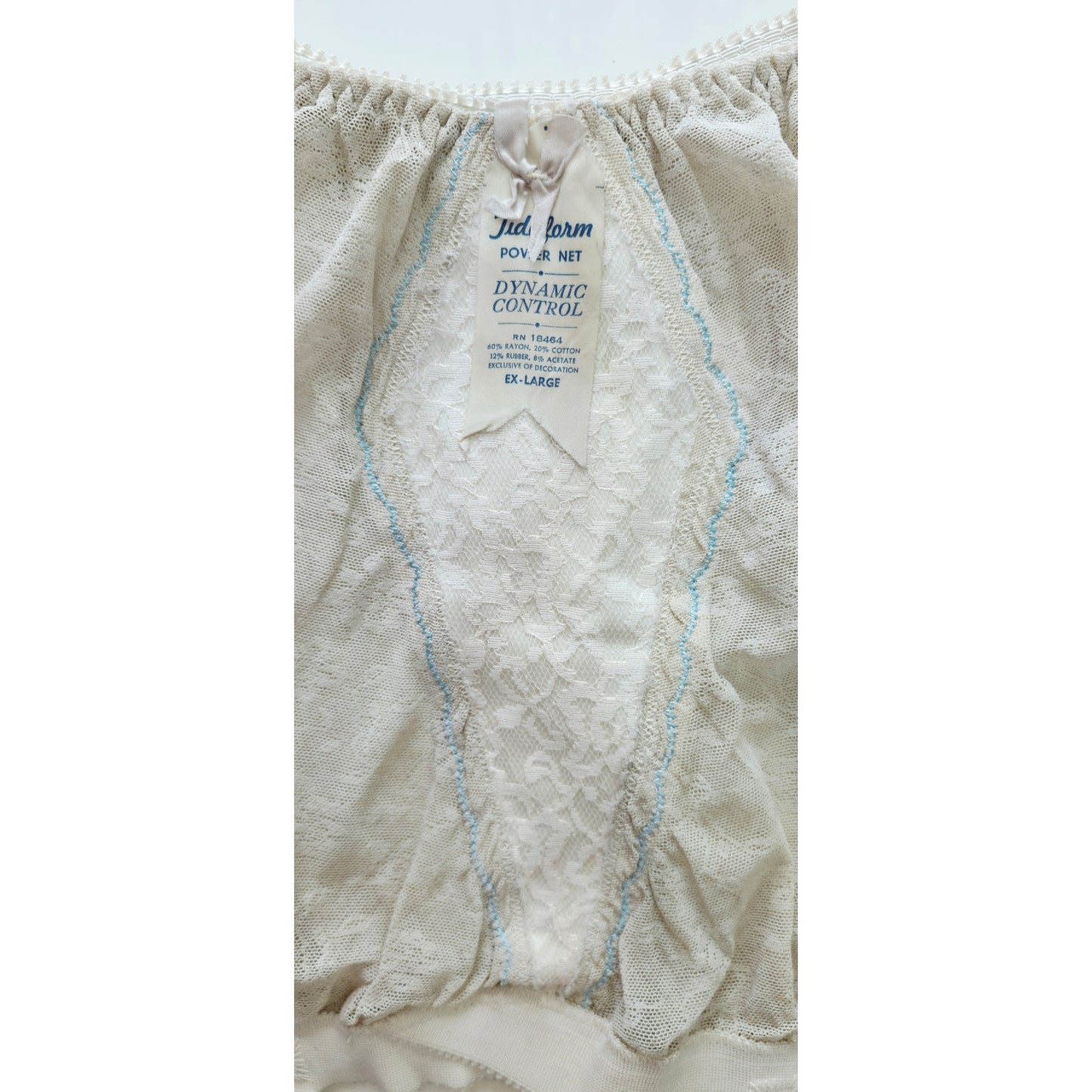 VINTAGE *PRISTINE* 1960's Tidyform Women's Cream Shapewear Girdle w/Garters XL