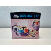 VINTAGE *NEW* Travel/Mini Ball Mirror Sewing Kit 4 X Thread Rolls + Supplies Pnk