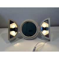 VINTAGE *NEW* 1960's Swing Light Mini Hat Box Makeup Mirror Flip Side Magnifying