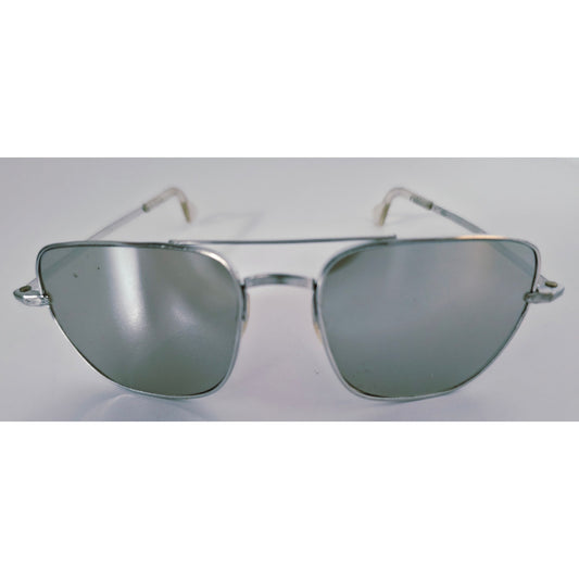 VINTAGE *NEW* 1970's Silver Frame w/Tinted Mirror Lens Aviator Sunglasses Japan
