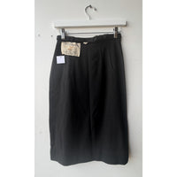 VINTAGE *NEW* 1960's Black Pencil Cashmere/Nylon Italian Belted Skirt