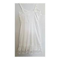VINTAGE *NEW* 1960's Myra Joy Women's White Lace Trim Slip Dress Size 34 USA