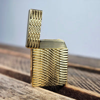 VINTAGE *NEW* 1960's Chalet Rubicon Gold Textured Butane Lighter Japan